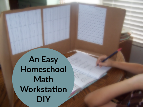 Easy Homeschool Math Workstation DIY