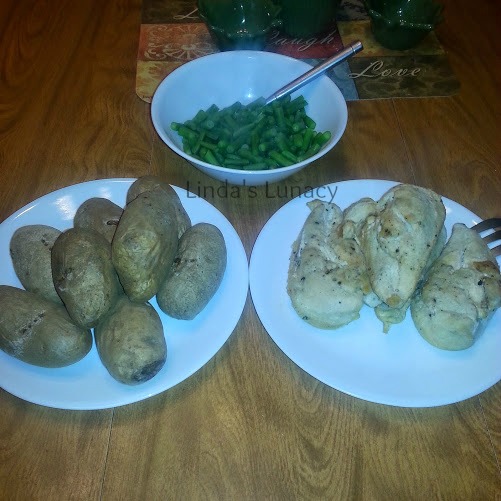 chicken baked potato greenbean