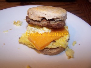 homemade egg sausage cheese biscuit