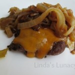 hamburger patty carmelized onions