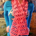 Croched Breast Cancer Awareness Ribbon Scarf