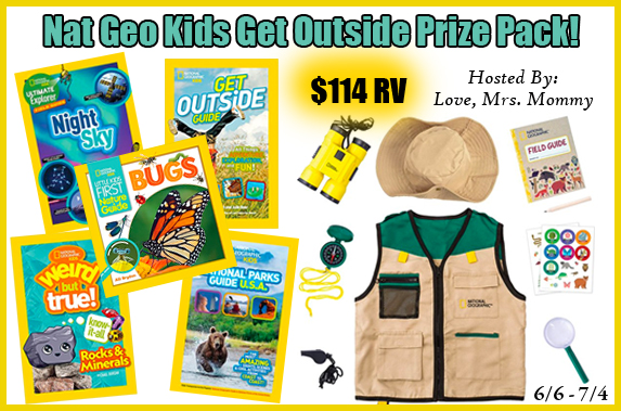 $114 Nat Geo Kids Get Outside 5 Book & Backyard Safari Kit Prize Pack Giveaway!